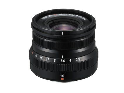 XF16mmF2.8 Black FrontUp